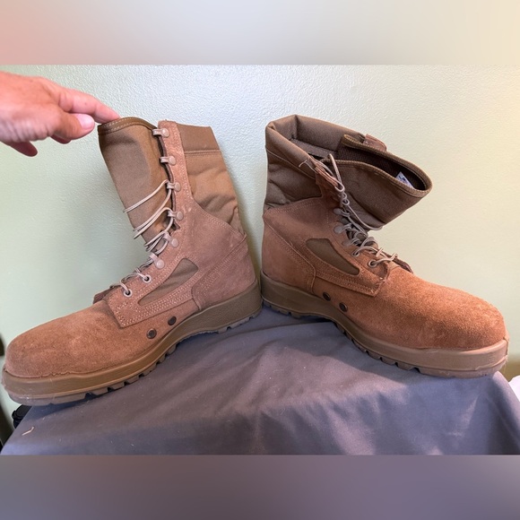 Belleville USMC Hot Weather Steel Toe Boots 550ST Brown Leather Size 11 W - Picture 2 of 9